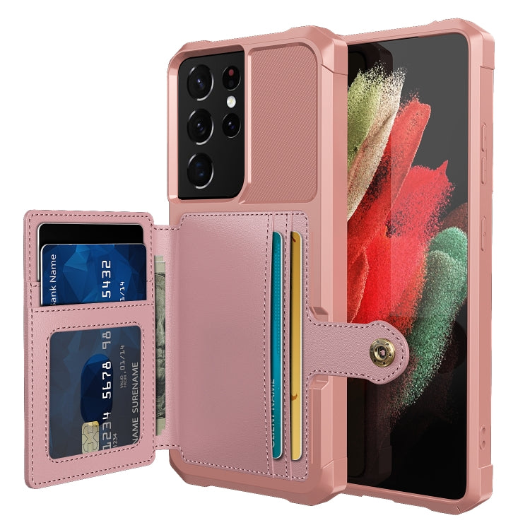 For Samsung Galaxy S21 Ultra 5G Magnetic Wallet Card Bag Leather Phone Case