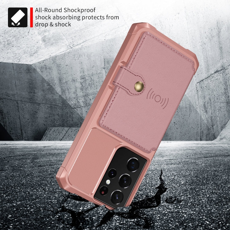 For Samsung Galaxy S21 Ultra 5G Magnetic Wallet Card Bag Leather Phone Case