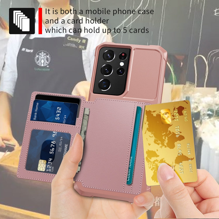 For Samsung Galaxy S21 Ultra 5G Magnetic Wallet Card Bag Leather Phone Case