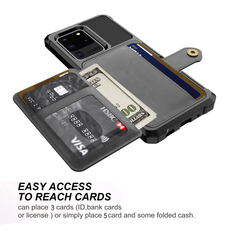 For Samsung Galaxy S20+ Magnetic Wallet Card Bag Leather Phone Case
