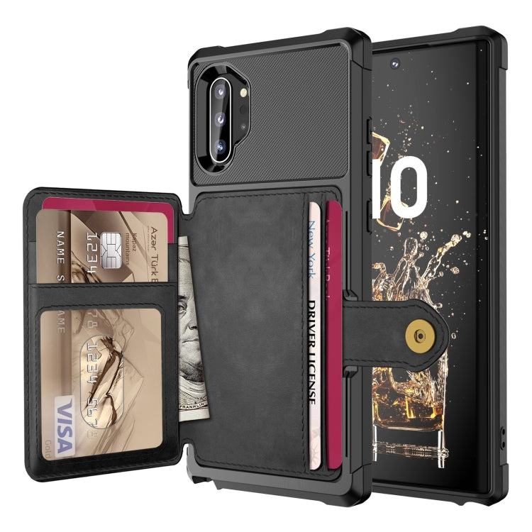 For Samsung Galaxy Note10+ Magnetic Wallet Card Bag Leather Phone Case