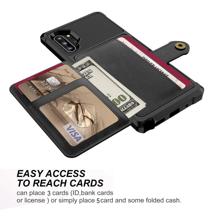For Samsung Galaxy Note10+ Magnetic Wallet Card Bag Leather Phone Case