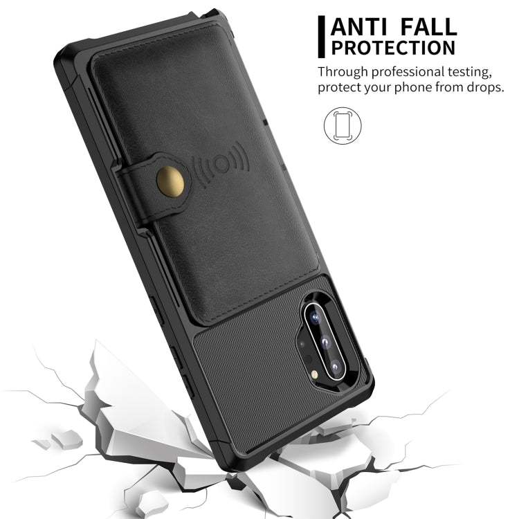 For Samsung Galaxy Note10+ Magnetic Wallet Card Bag Leather Phone Case