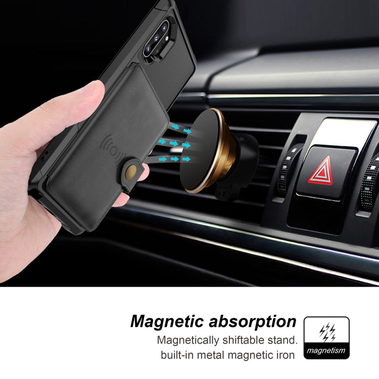 For Samsung Galaxy Note10+ Magnetic Wallet Card Bag Leather Phone Case