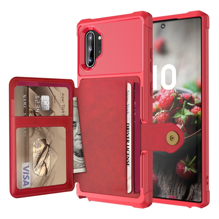For Samsung Galaxy Note10+ Magnetic Wallet Card Bag Leather Phone Case