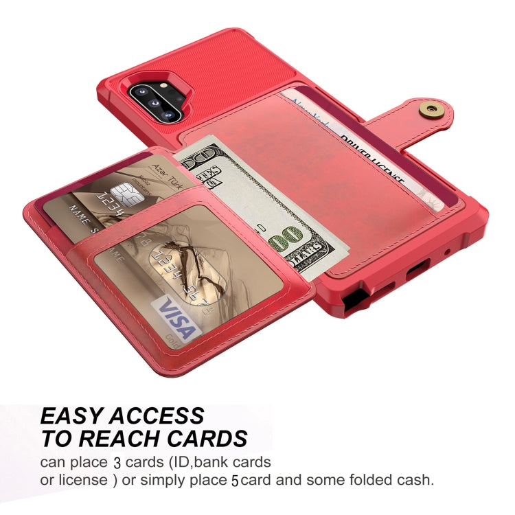 For Samsung Galaxy Note10+ Magnetic Wallet Card Bag Leather Phone Case
