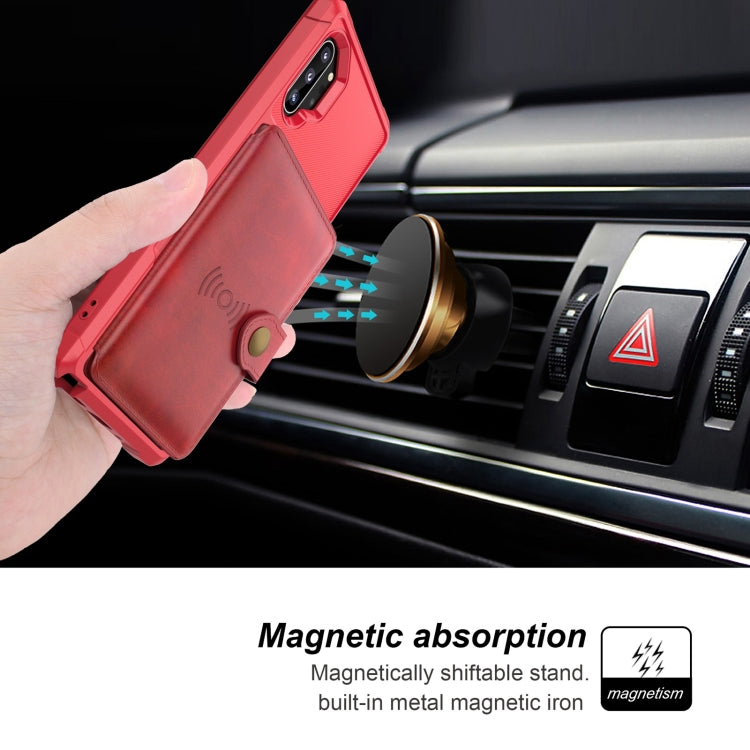 For Samsung Galaxy Note10+ Magnetic Wallet Card Bag Leather Phone Case