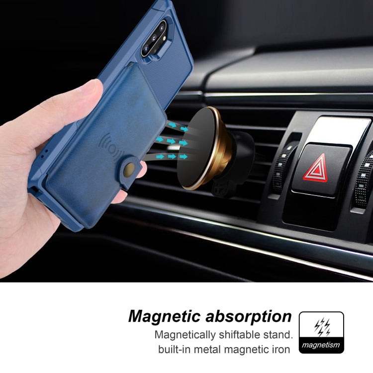 For Samsung Galaxy Note10+ Magnetic Wallet Card Bag Leather Phone Case
