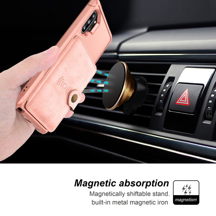 For Samsung Galaxy Note10+ Magnetic Wallet Card Bag Leather Phone Case
