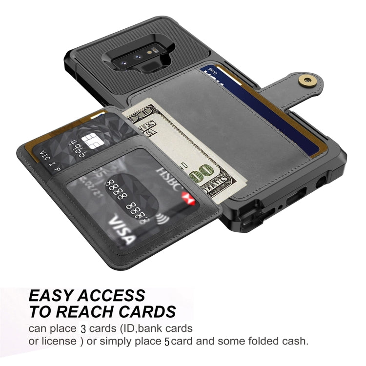 For Samsung Galaxy Note9 Magnetic Wallet Card Bag Leather Phone Case