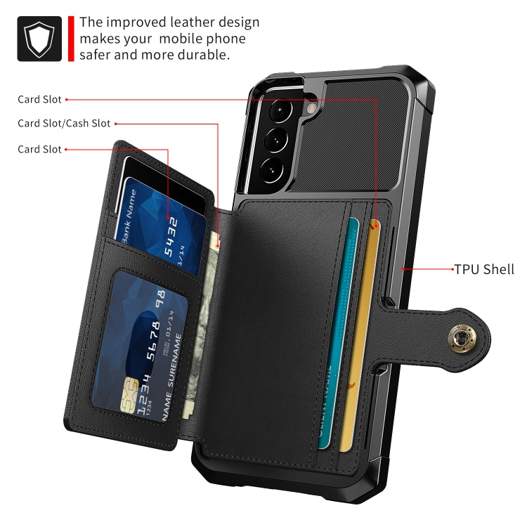 For Samsung Galaxy S21 FE 5G Magnetic Wallet Card Bag Leather Phone Case