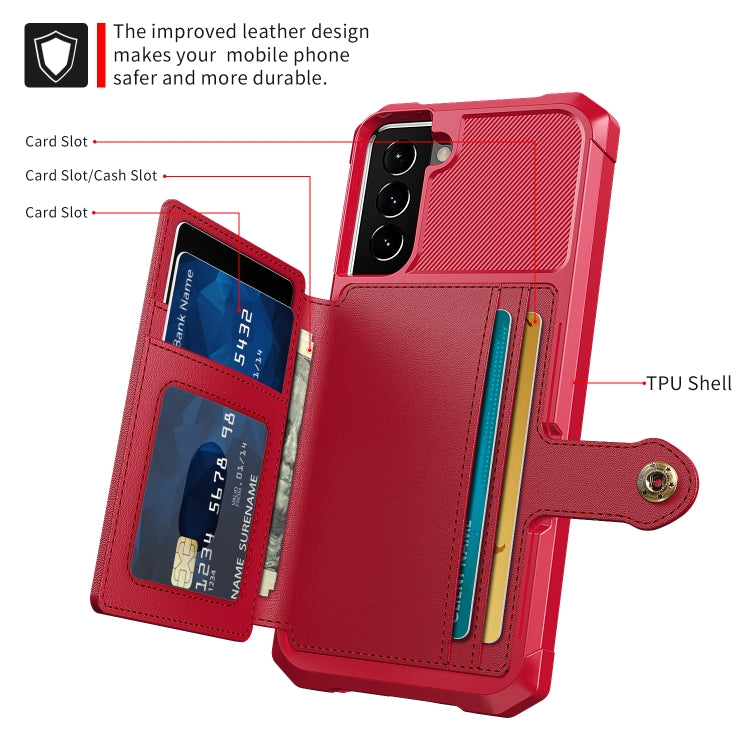 For Samsung Galaxy S21 FE 5G Magnetic Wallet Card Bag Leather Phone Case