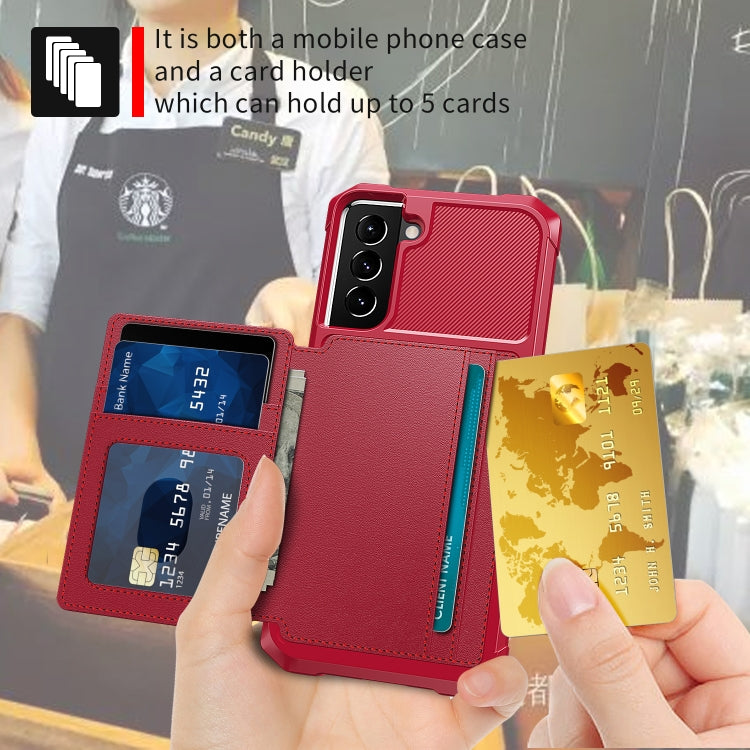 For Samsung Galaxy S21 FE 5G Magnetic Wallet Card Bag Leather Phone Case