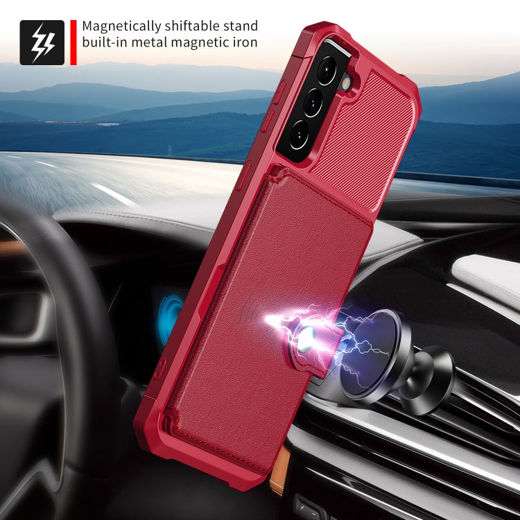For Samsung Galaxy S21 FE 5G Magnetic Wallet Card Bag Leather Phone Case