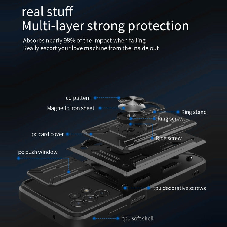 For Samsung Galaxy A13 4G Sliding Camshield Card Phone Case