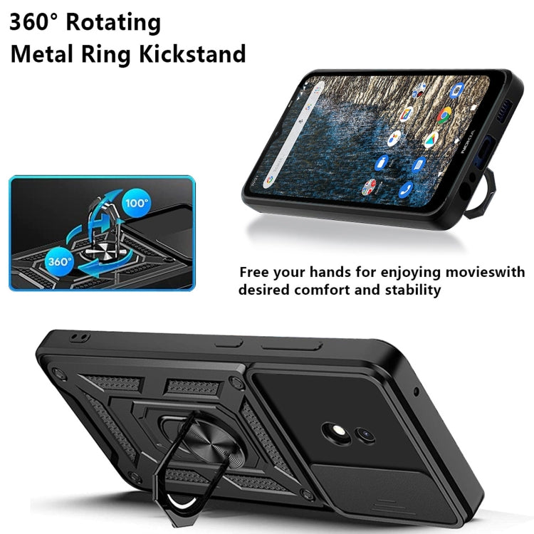 For Nokia C10 Sliding Camera Cover Design TPU+PC Phone Case