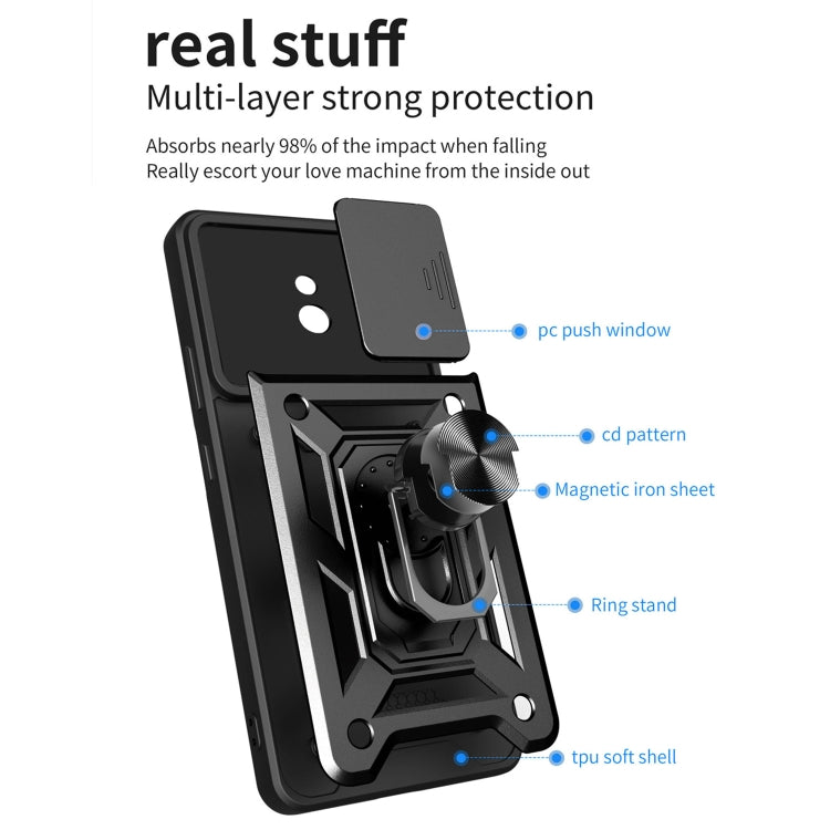For Nokia C10 Sliding Camera Cover Design TPU+PC Phone Case