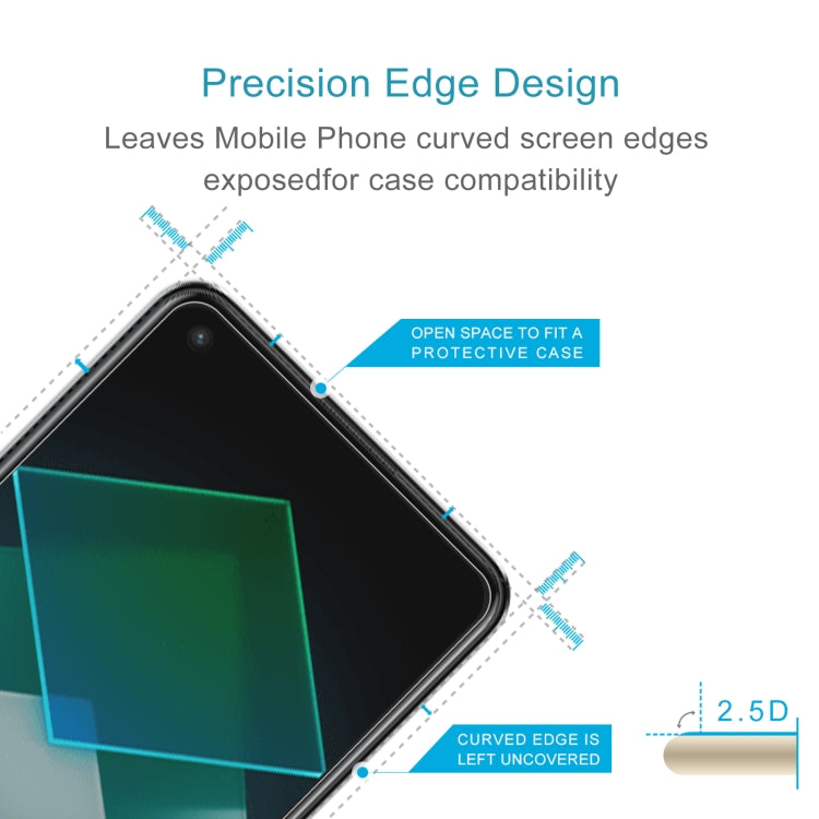 50 PCS 0.26mm 9H 2.5D Tempered Glass Film For OPPO K10 Pro