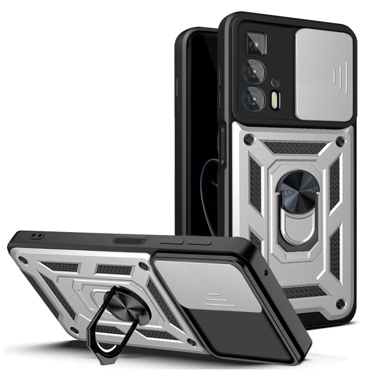 For Motorola Edge 20 Pro Sliding Camera Cover Design TPU+PC Phone Case