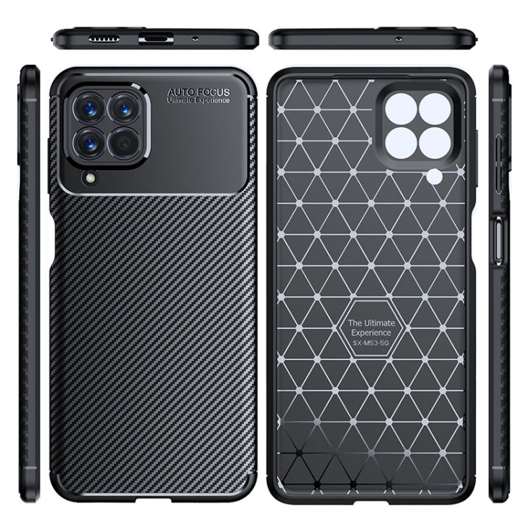 For Samsung Galaxy M53 5G Carbon Fiber Texture Shockproof TPU Phone Case