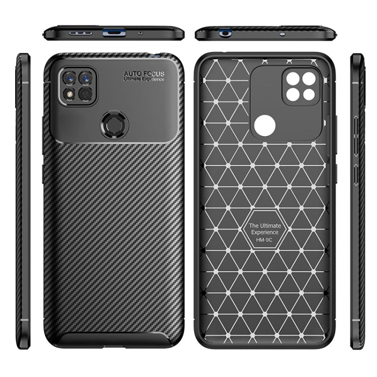 For Xiaomi Redmi 10A Carbon Fiber Texture Shockproof TPU Phone Case