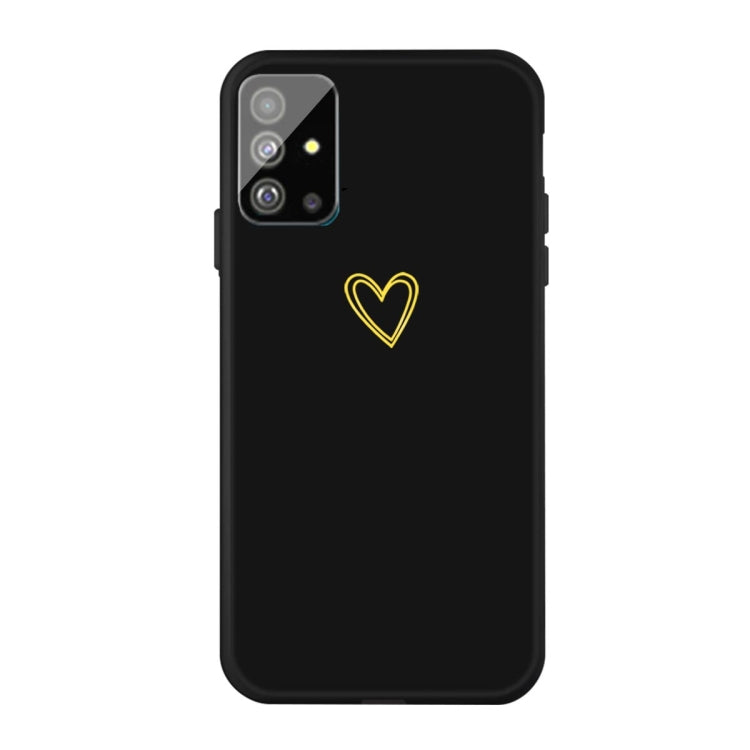 For Galaxy S20+ Golden Love Heart Pattern Frosted TPU Protective Case