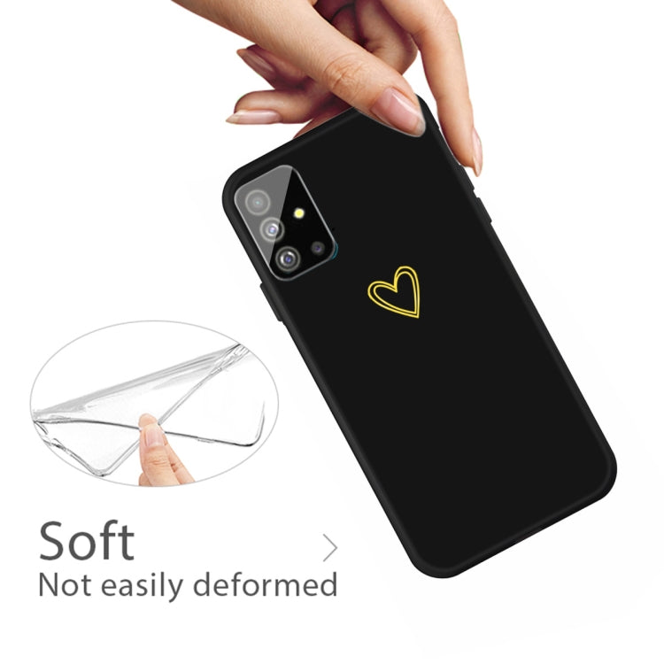 For Galaxy S20+ Golden Love Heart Pattern Frosted TPU Protective Case