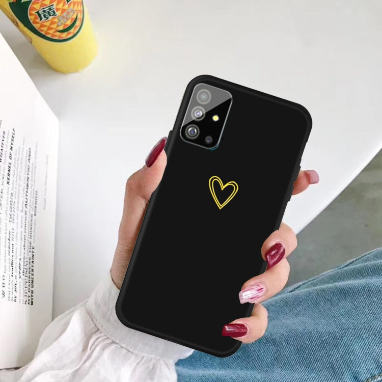 For Galaxy S20+ Golden Love Heart Pattern Frosted TPU Protective Case