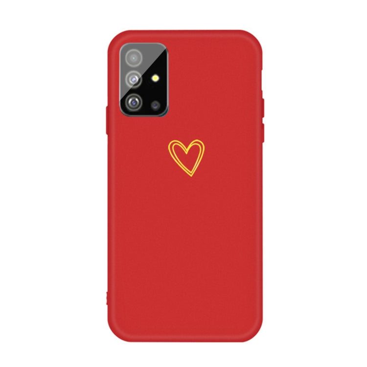 For Galaxy S20+ Golden Love Heart Pattern Frosted TPU Protective Case