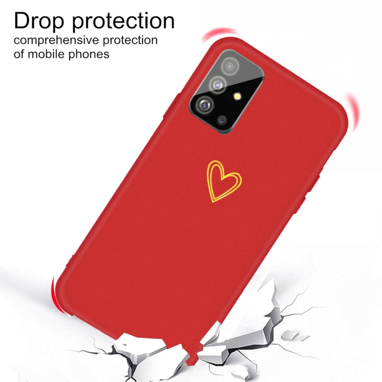 For Galaxy S20+ Golden Love Heart Pattern Frosted TPU Protective Case