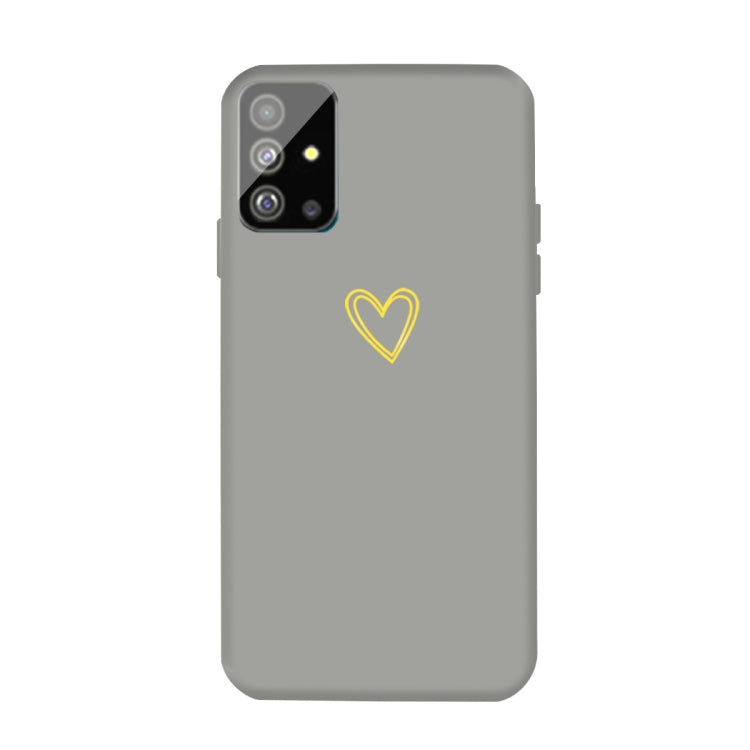 For Galaxy S20+ Golden Love Heart Pattern Frosted TPU Protective Case
