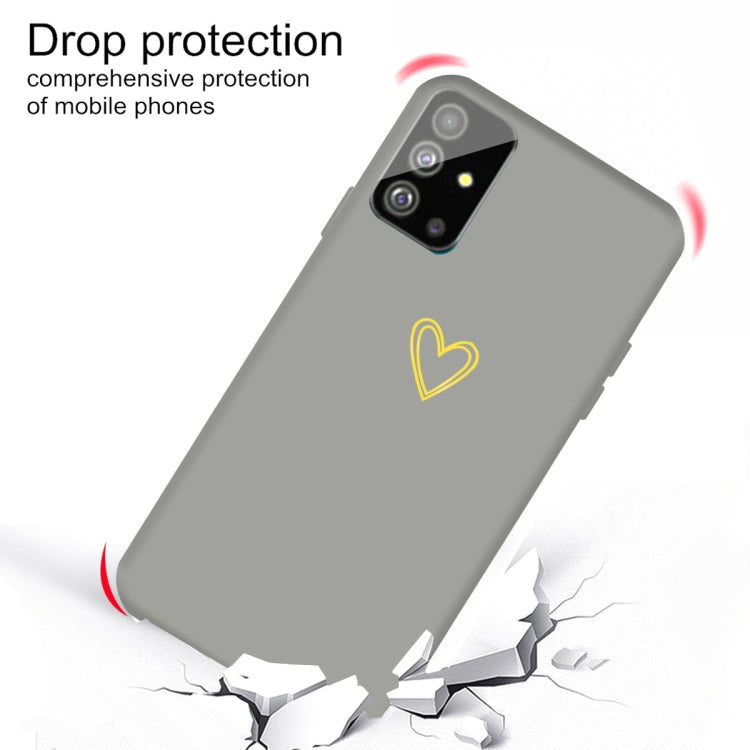 For Galaxy S20+ Golden Love Heart Pattern Frosted TPU Protective Case