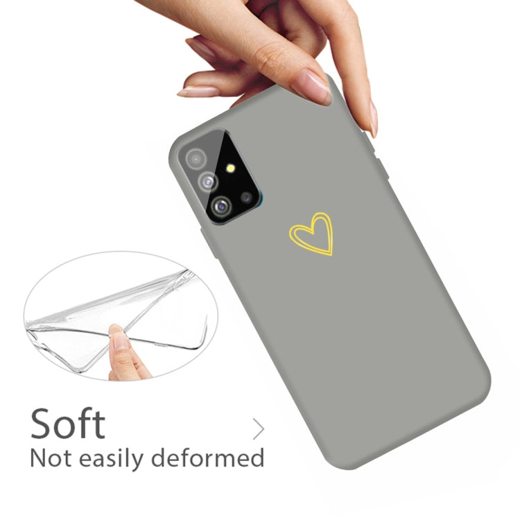 For Galaxy S20+ Golden Love Heart Pattern Frosted TPU Protective Case