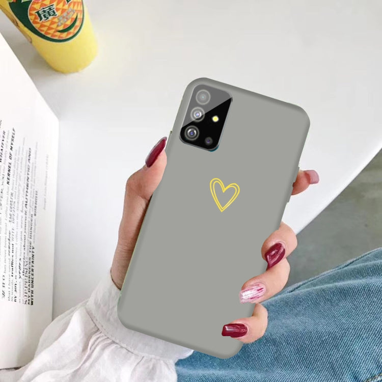 For Galaxy S20+ Golden Love Heart Pattern Frosted TPU Protective Case