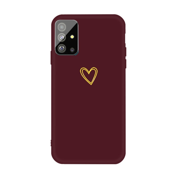 For Galaxy S20+ Golden Love Heart Pattern Frosted TPU Protective Case