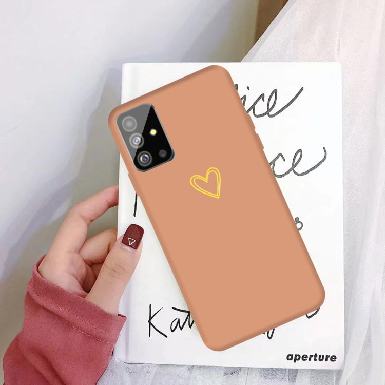 For Galaxy S20+ Golden Love Heart Pattern Frosted TPU Protective Case