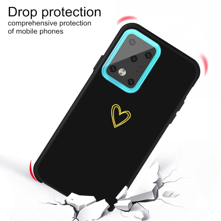 For Galaxy S20 Ultra Golden Love Heart Pattern Frosted TPU Protective Case