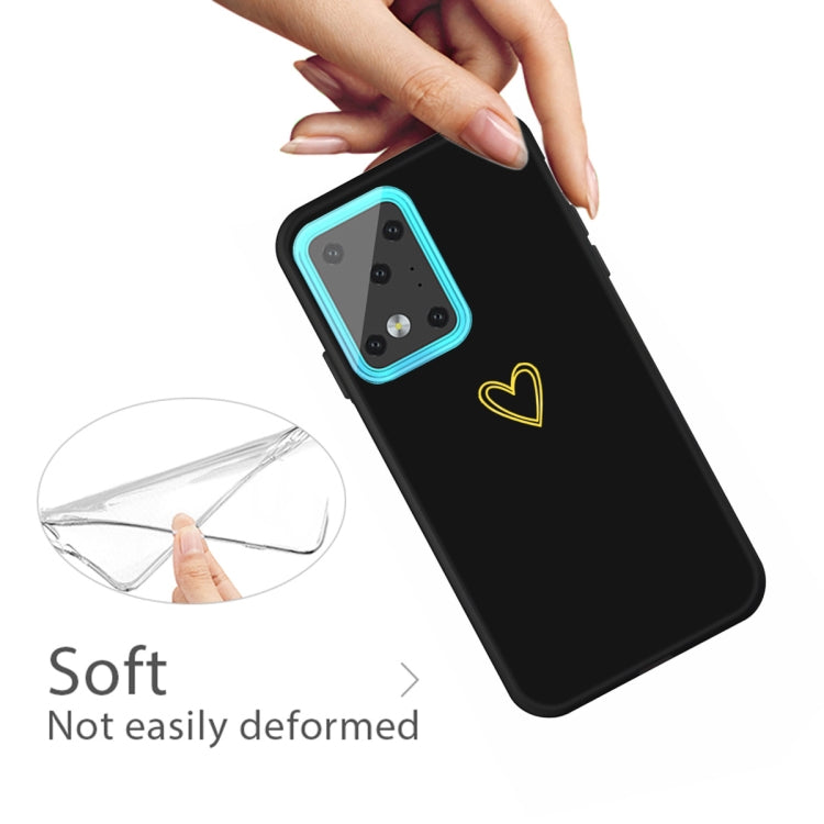 For Galaxy S20 Ultra Golden Love Heart Pattern Frosted TPU Protective Case