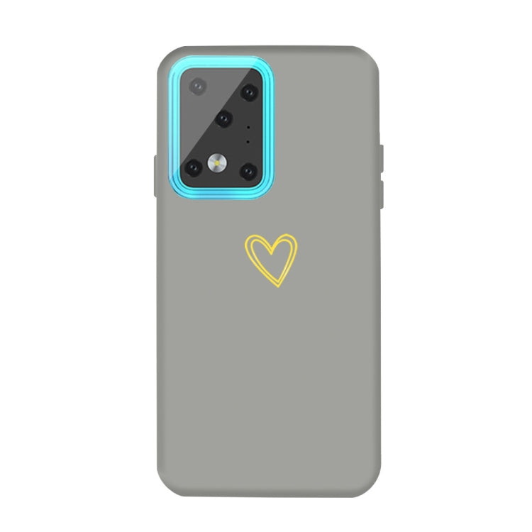 For Galaxy S20 Ultra Golden Love Heart Pattern Frosted TPU Protective Case