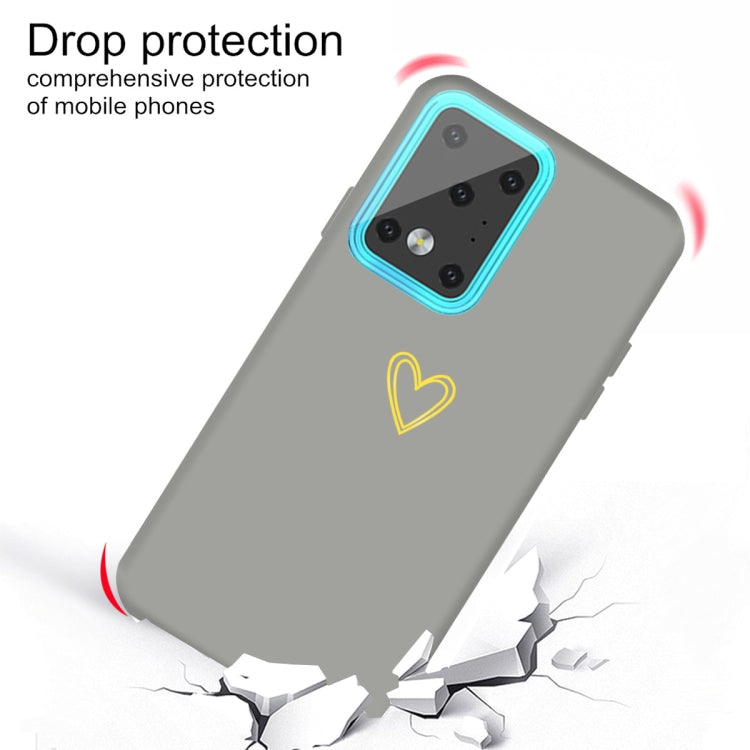 For Galaxy S20 Ultra Golden Love Heart Pattern Frosted TPU Protective Case