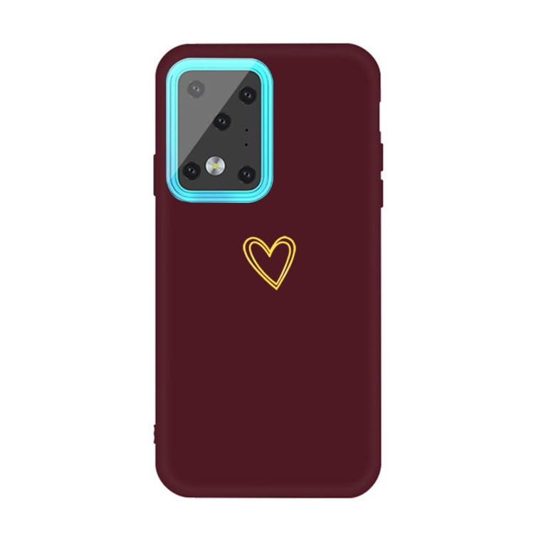 For Galaxy S20 Ultra Golden Love Heart Pattern Frosted TPU Protective Case