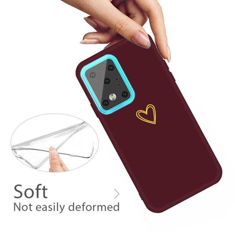 For Galaxy S20 Ultra Golden Love Heart Pattern Frosted TPU Protective Case