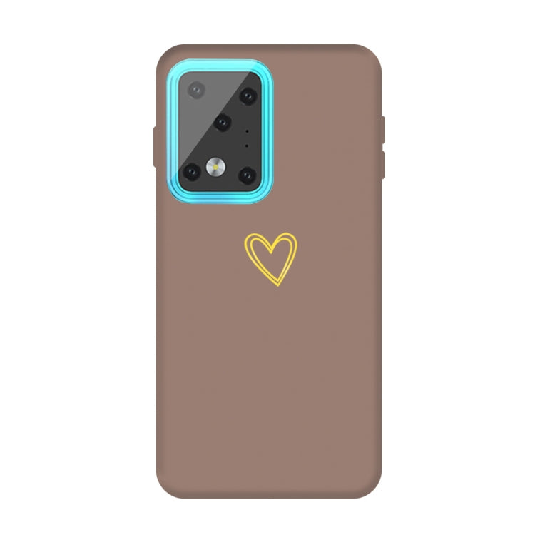 For Galaxy S20 Ultra Golden Love Heart Pattern Frosted TPU Protective Case