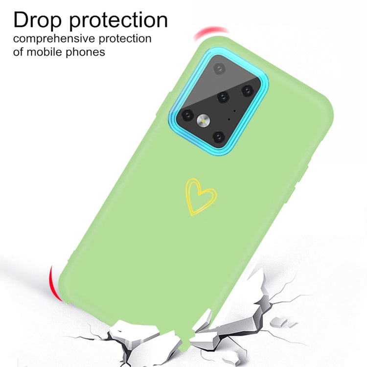 For Galaxy S20 Ultra Golden Love Heart Pattern Frosted TPU Protective Case