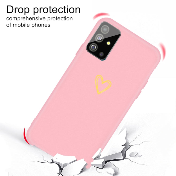 For Galaxy S20 Golden Love Heart Pattern Frosted TPU Protective Case