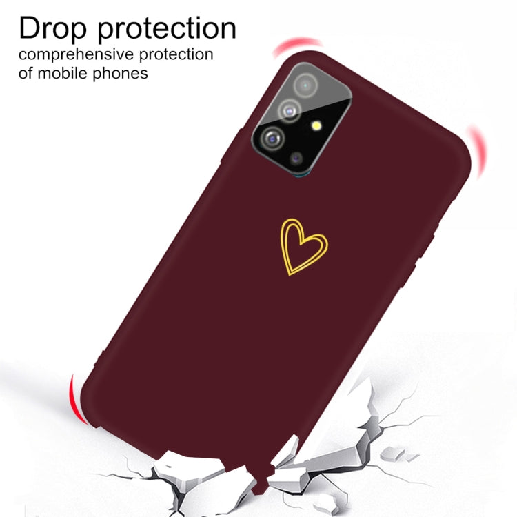 For Galaxy S20 Golden Love Heart Pattern Frosted TPU Protective Case