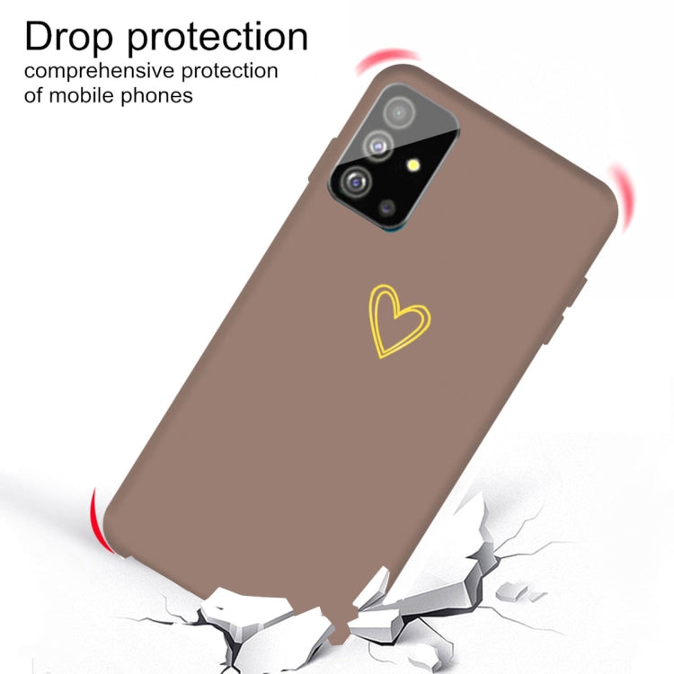 For Galaxy S20 Golden Love Heart Pattern Frosted TPU Protective Case