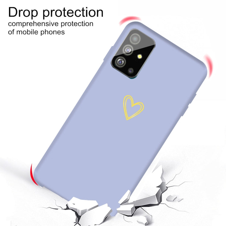 For Galaxy S20 Golden Love Heart Pattern Frosted TPU Protective Case
