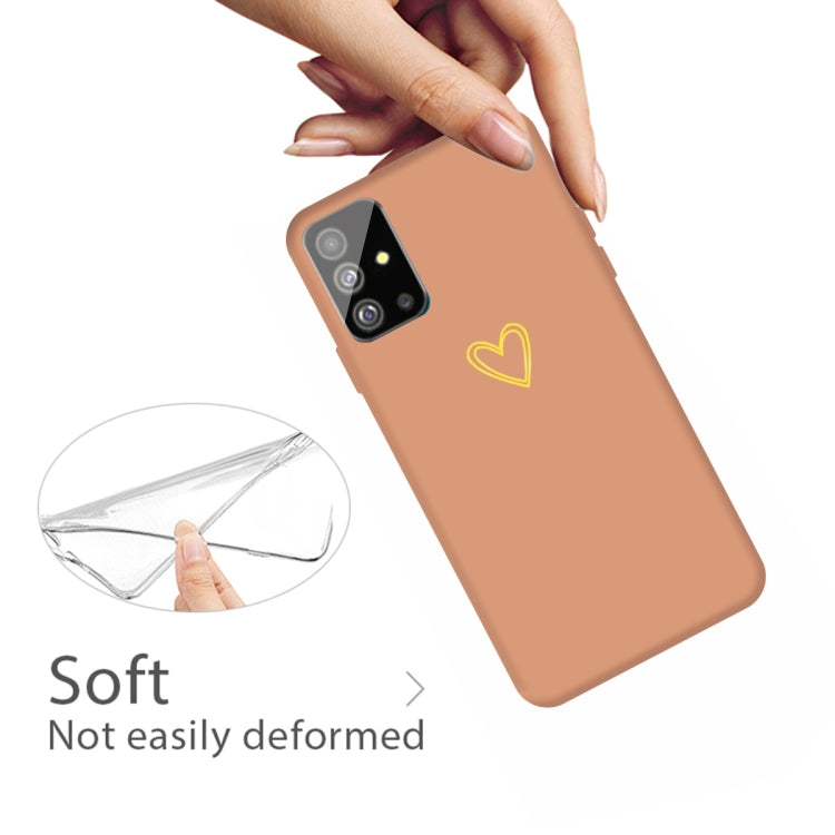 For Galaxy S20 Golden Love Heart Pattern Frosted TPU Protective Case