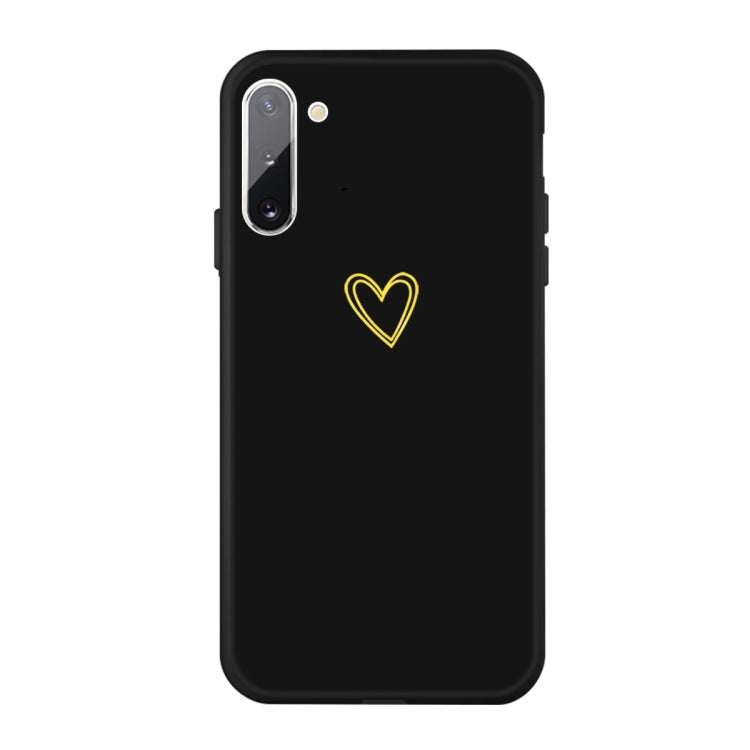 For Galaxy Note10 Golden Love Heart Pattern Frosted TPU Protective Case